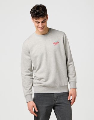 Wrangler Relaxed Small Graphic Crew Mid Grey Mel