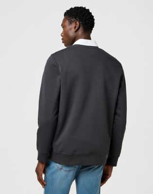 Relaxed Embroidery Crew in Faded Black alternative view
