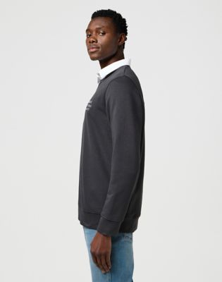 Relaxed Embroidery Crew in Faded Black alternative view 4