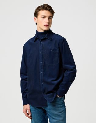 Regular 1 Pocket Corduroy Shirt in Navy main view