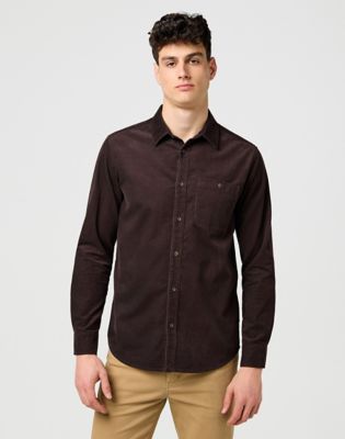 Regular 1 Pocket Corduroy Shirt in Mole main view