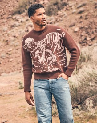 Wrangler Relaxed Cowboy Sweater Mahogany