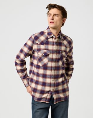 Regular Western Shirt in Birch Blue main view