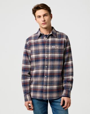 Regular Brushed 1 Pocket Shirt in Navy Birch main view