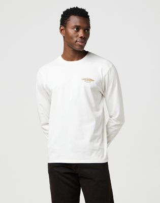 Long Sleeve Regular Americana Tee in Worn White main view
