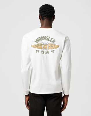 Long Sleeve Regular Americana Tee in Worn White alternative view