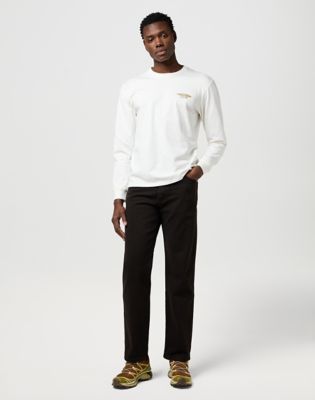 Long Sleeve Regular Americana Tee in Worn White alternative view 2