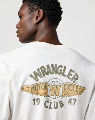 Long Sleeve Regular Americana Tee in Worn White alternative view 4