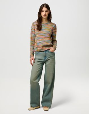 Slim Striped Sweater in Rainbow alternative view 3