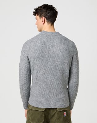 Wrangler Regular Cable Sweter z dzianiny szary Heather