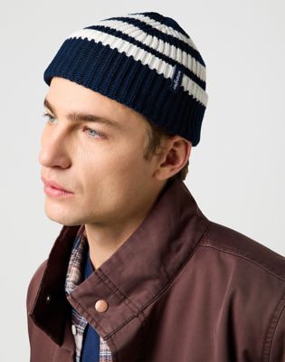 Striped Beanie:Dark Navy:OS main view