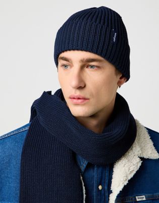 Scarf Beanie Set in Dark Navy