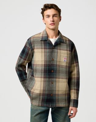 Wrangler Casey Jones Long Sleeve Relaxed Resort Shirt Electric Teal