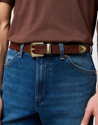 Western Leather Belt in Brown main view
