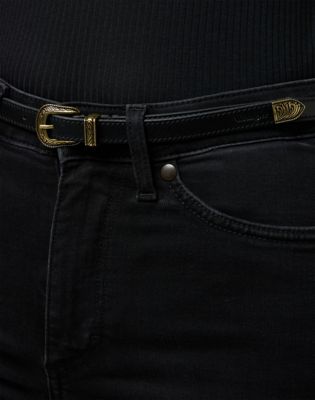 Thin Western Belt in Black alternative view