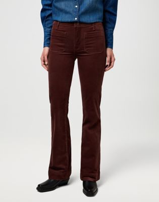Wrangler Flare Corduroy Pant Mahogany