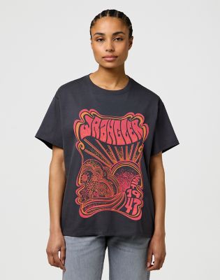 Wrangler Loose Girlfriend Tee Faded Black
