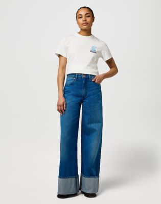 Loose Cuffed Denim Trouser in Rodeo Ridge