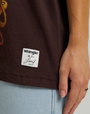 Wrangler x Lainey Wilson Call A Cowboy Oversized Tee in Mole