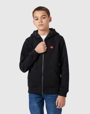 Festival Badge Zip Hoodie in Black