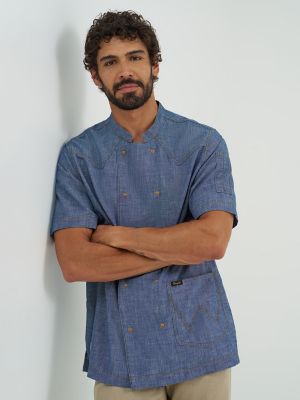 Wrangler® x Made In® Chef Shirt in Chambray alternative view