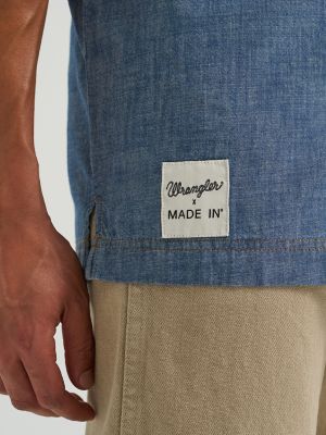 Wrangler® x Made In® Chef Shirt in Chambray alternative view 4
