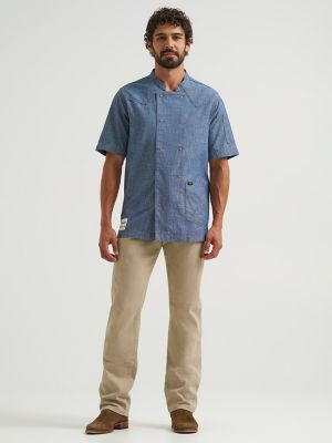 Wrangler® x Made In® Chef Shirt in Chambray alternative view 8