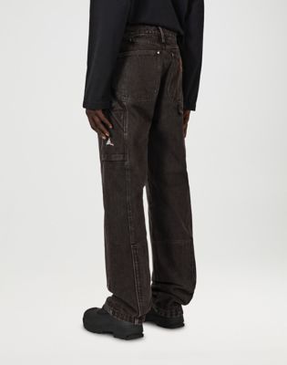 【極美品】LLERU BLACK WAX CARGO DENIM BLACK UTILITY CARGO WAX COATED JEANS