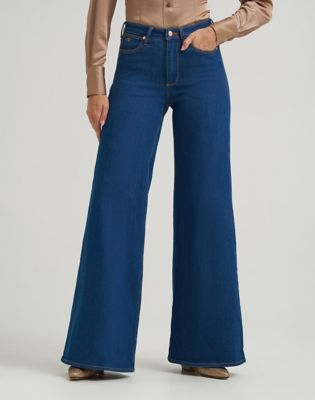 Wrangler Wrangler x Lainey Wilson Cheeky jeansy z szerokimi nogawkami Wrangler niebieski