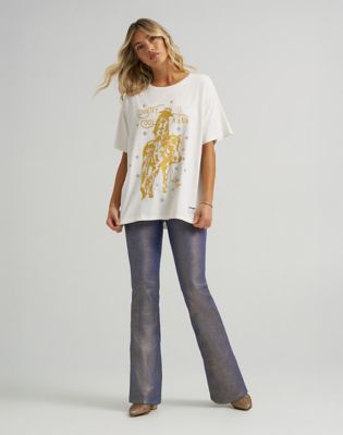 Wrangler Oversized Tee T-Shirt, Black Worn, S Donna