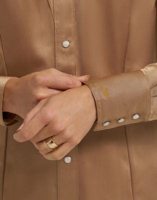 Wrangler x Lainey Wilson Satin Shirt in Gold