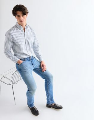 Wrangler Greensboro Niska elastyczność Tough Lite Proste jeansy Harbor niebieski