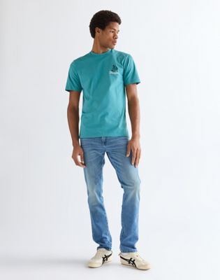 Wrangler Texas obcisłe jeansy o niskiej elastyczności Toughlite Jean Harbor niebieski