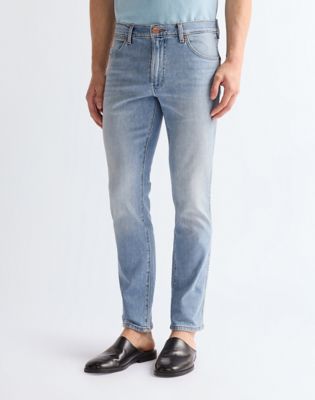 Wrangler Larston obcisłe Tapered Toughlite Niska elastyczność Jean Dawn