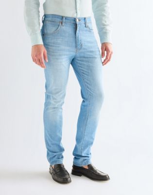 Wrangler Larston obcisłe Tapered Lightweight Niska elastyczność Jean Light Wash
