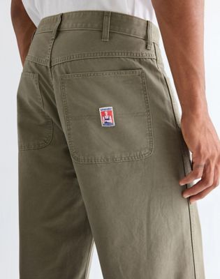Relaxed Carpenter Double Knee Trousers in Dusty Olive