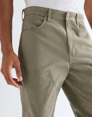 Relaxed Carpenter Double Knee Trousers in Dusty Olive