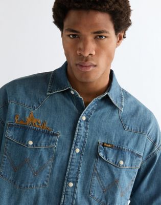 Oversized Western Shirt in Trail Blazer