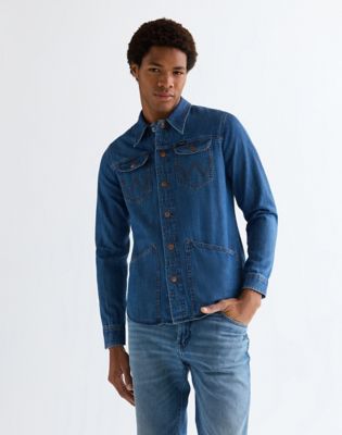 Wrangler Regular Wrange Shirt Harbor niebieski