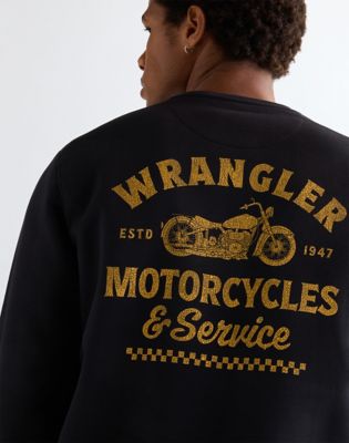Regular Americana Crew Sweatshirt in Black