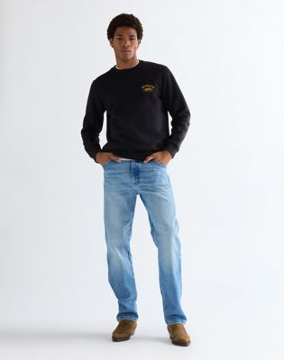 Regular Americana Crew Sweatshirt in Black