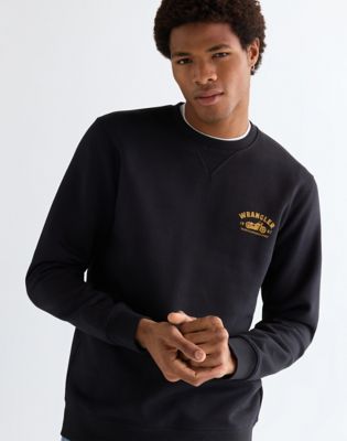 Regular Americana Crew Sweatshirt in Black