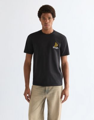 Wrangler Regular koszulka z haftem czarny