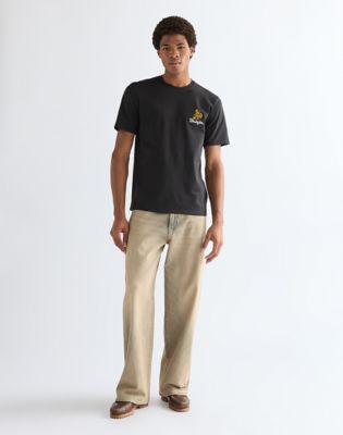 Regular Embroidery Tee in Black