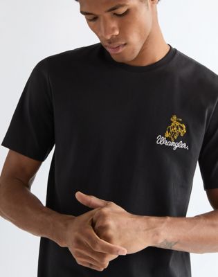 Regular Embroidery Tee in Black