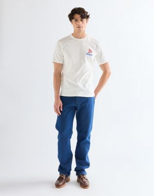 Regular Embroidery Tee in Worn White