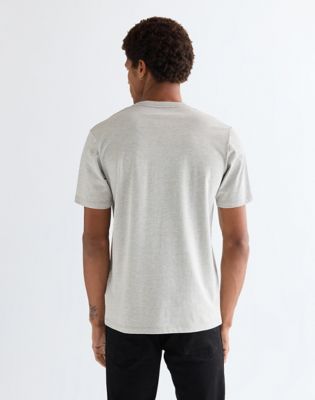 Regular Embroidery Tee in Mid Grey Mel