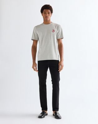 Regular Embroidery Tee in Mid Grey Mel