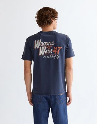 Wrangler Relaxed koszulka z grafiką granatowy