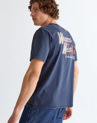 Relaxed Graphic Tee in Navy